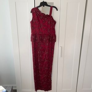 Custom made red evening gown